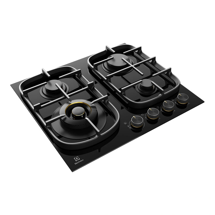 Electrolux 60cm Ultimate Taste 500 4-Burner Gas Cooktop EHG645BE, Angle View