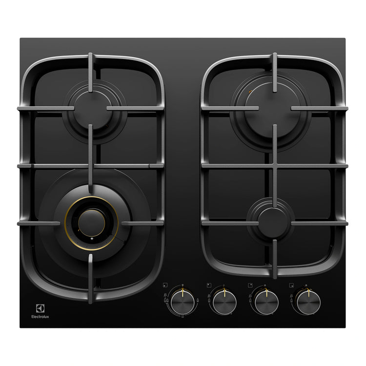 Electrolux 60cm UltimateTaste 500 4 Burner Gas Cooktop EHG645BE, Top view