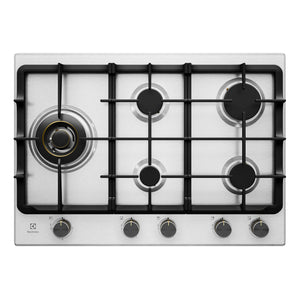 Electrolux 75cm Ultimate Taste 900 5-Burner Gas Cooktop EHG755SE, Front View