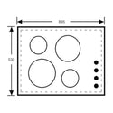 Electrolux EHG955BD 90 cm Gas Cooktop with 5 Burners, Dimensions