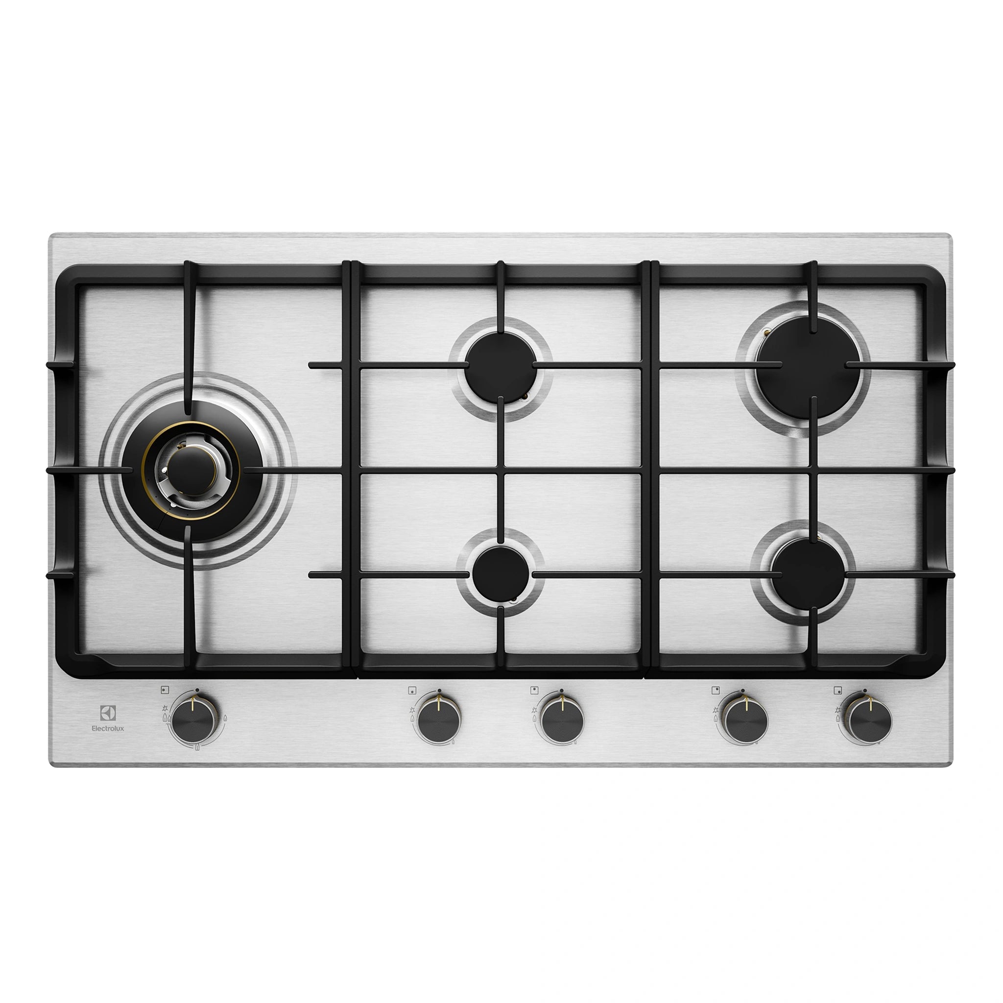 Electrolux 90cm Ultimate Taste 900 5-Burner Gas Cooktop EHG955SE, Front View