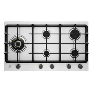 Electrolux 90cm Ultimate Taste 900 5-Burner Gas Cooktop EHG955SE, Front View