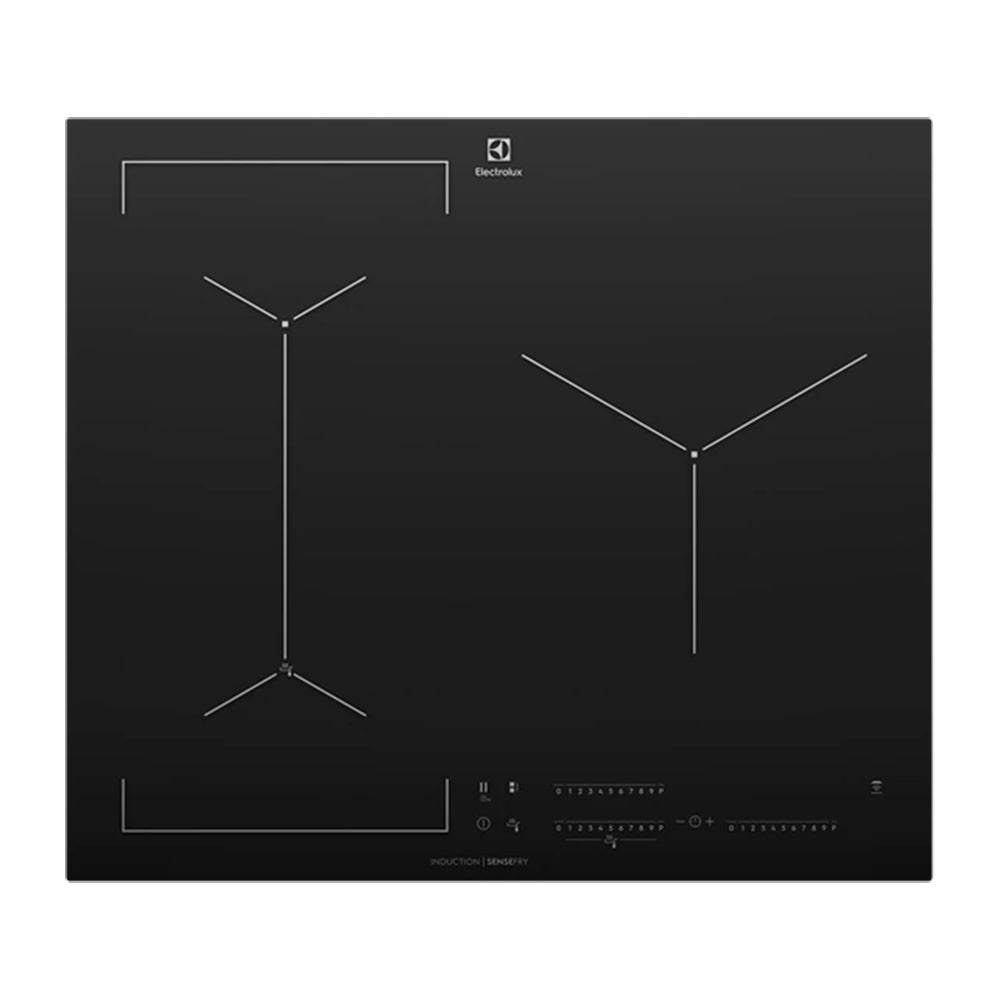 Electrolux 60cm UltimateTaste 700 3 Zone Induction Cooktop EHI635BE, Top view