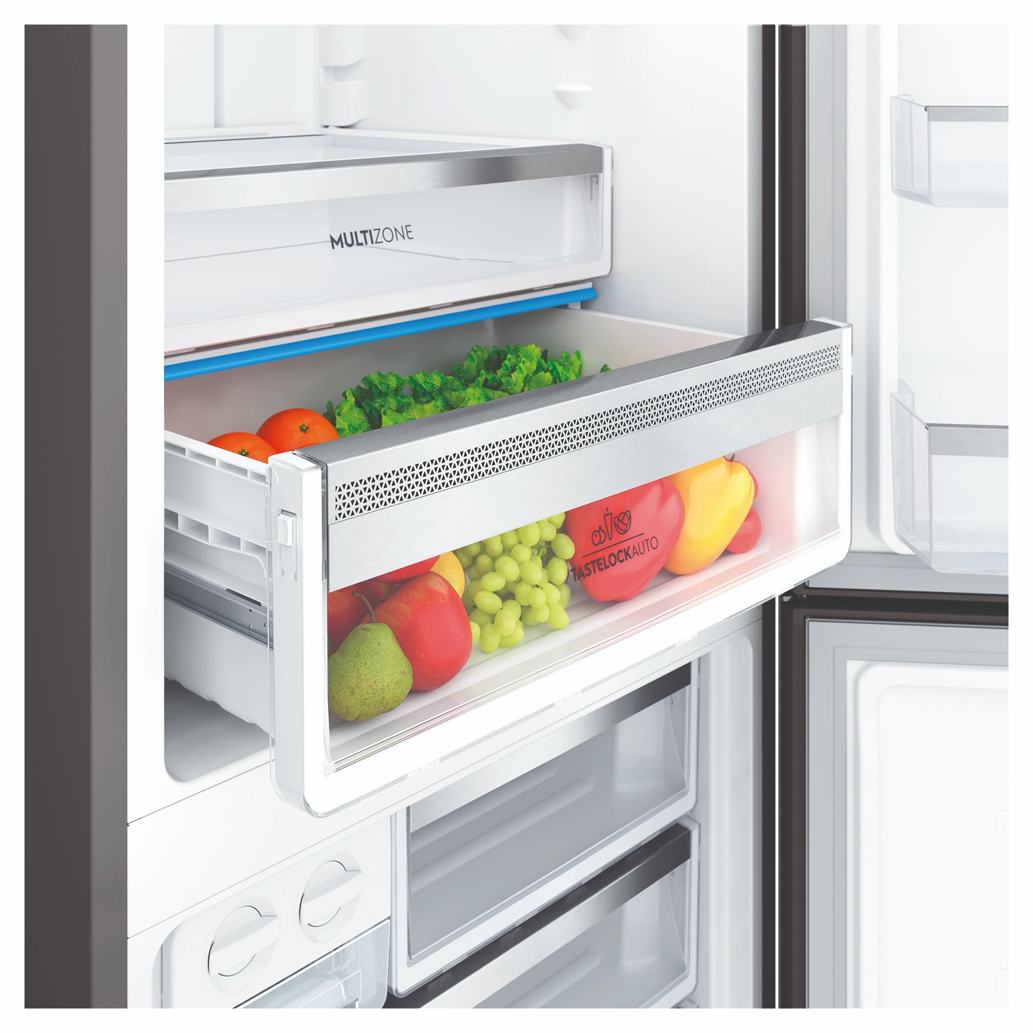Electrolux 425L UltimateTaste 500 Bottom Freezer Fridge - Matte Black EBE4302BDL, Multizone View