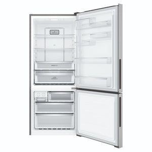 Electrolux 425L UltimateTaste 500 Bottom Freezer Fridge - Silver EBE4302SDR, Front View With Door Open