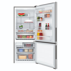 Electrolux 425L UltimateTaste 500 Bottom Freezer Fridge - Silver EBE4302SDR, Front View With Door Open Storages