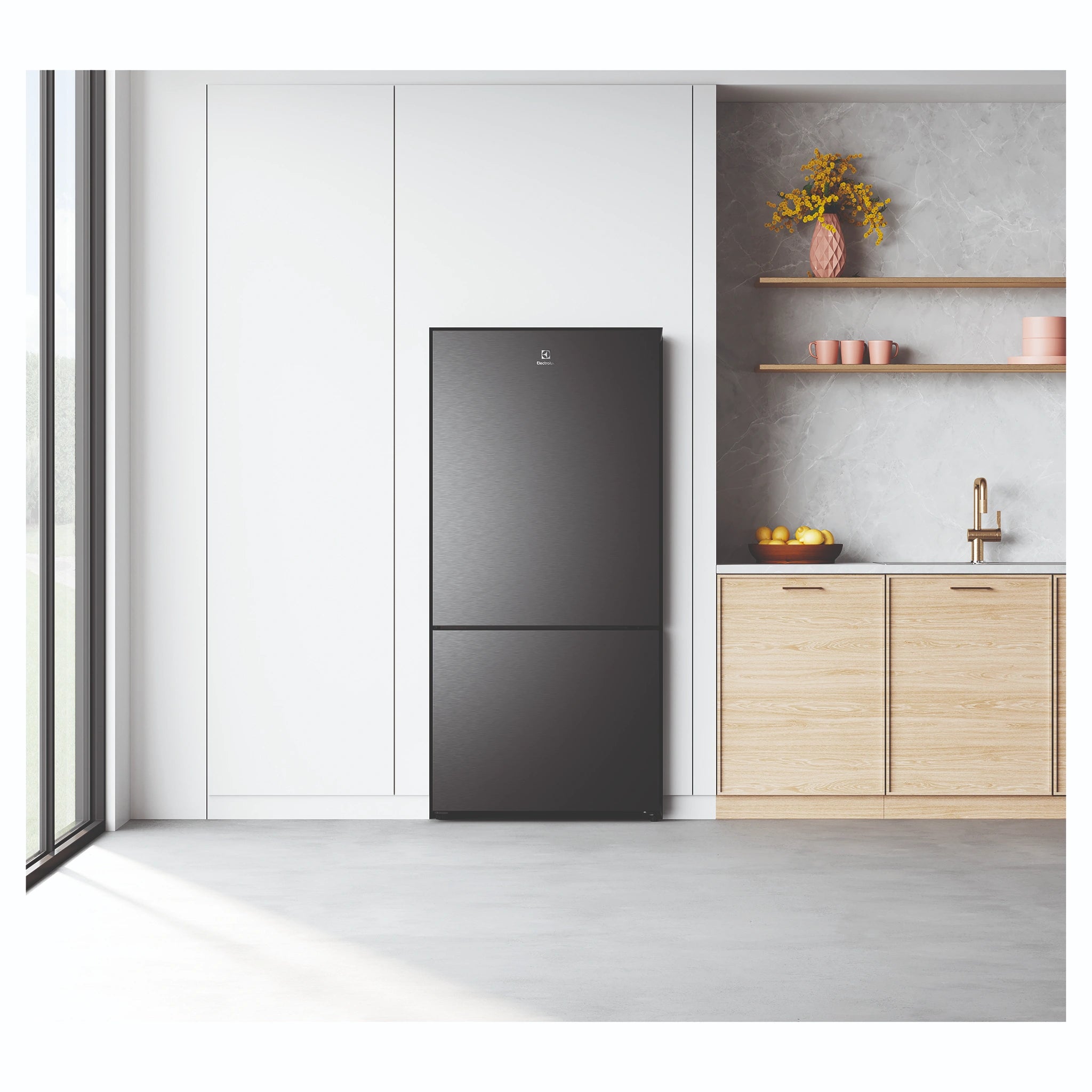 Electrolux EBE5002BDR 496L UltimateTaste 500 Bottom Freezer Fridge - Matte Black