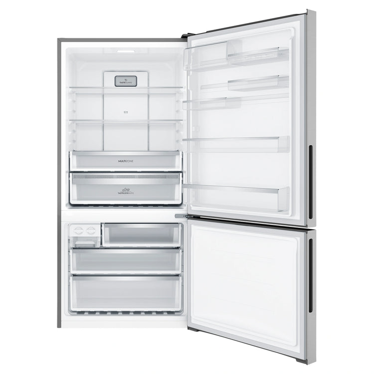 Electrolux 496L UltimateTaste 500 Bottom Freezer Fridge - Silver EBE5002SDR, Front View With Door Open
