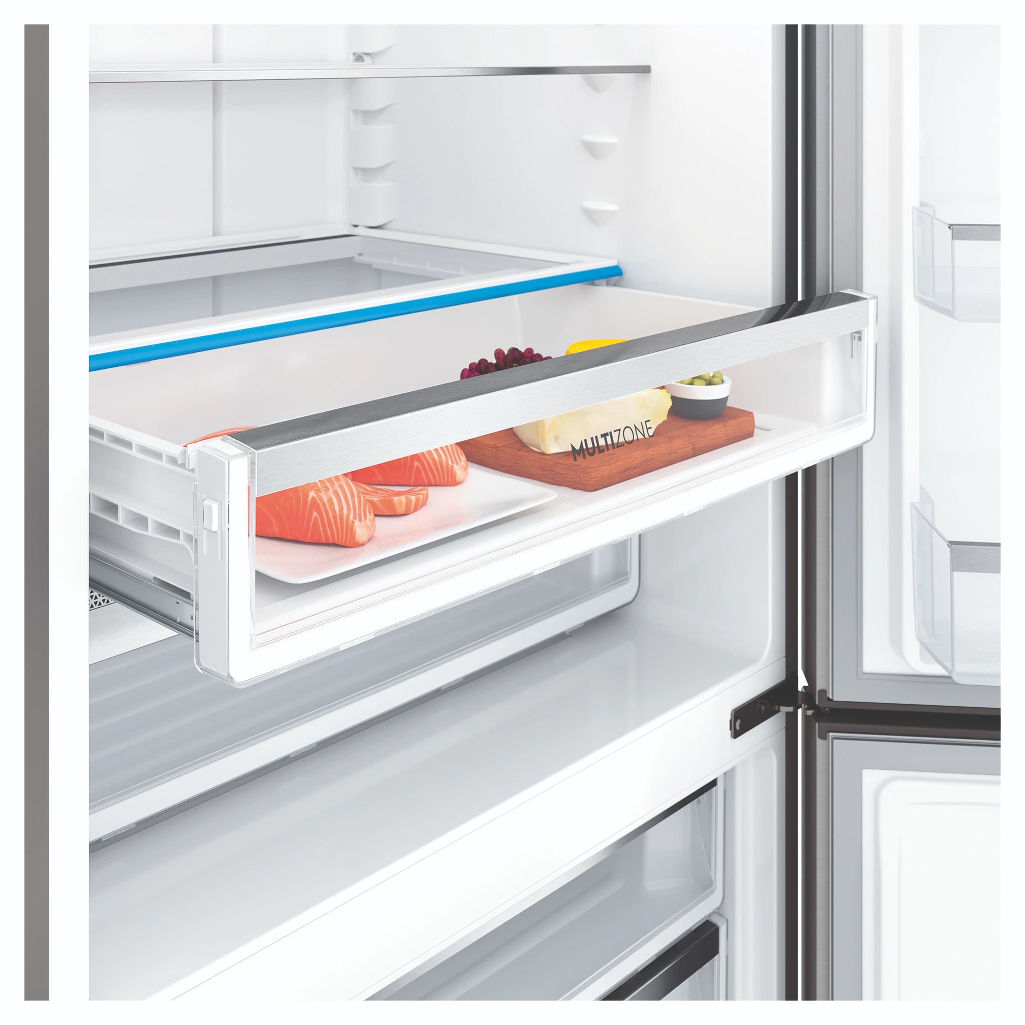 Electrolux 496L UltimateTaste 500 Bottom Freezer Fridge - Silver EBE5002SDR, Multizone View 2
