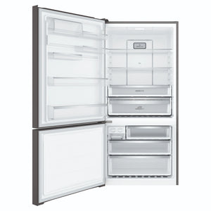 Electrolux 496L UltimateTaste 500 Bottom Freezer Fridge - Matte Black EBE5007BDL, Front View With Door Open