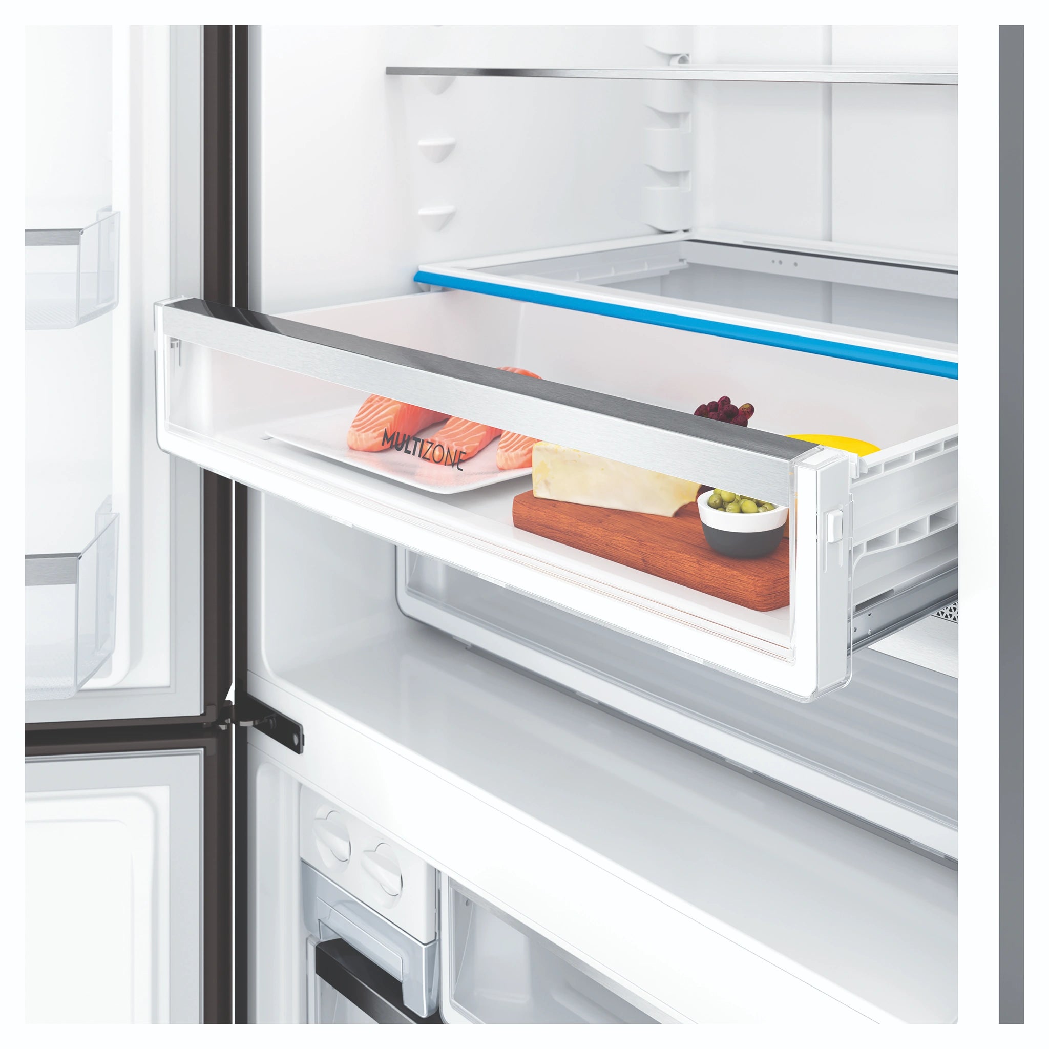 Electrolux 496L UltimateTaste 500 Bottom Freezer Fridge - Matte Black EBE5007BDL, Multizone View 2