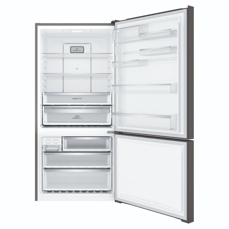Electrolux 496L UltimateTaste 500 Bottom Freezer Fridge - Matte Black EBE5007BDR, Front View With Door Open