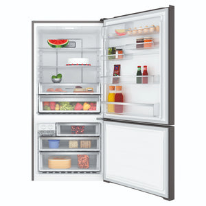 Electrolux 496L UltimateTaste 500 Bottom Freezer Fridge - Matte Black EBE5007BDR, Front View With Door Open Storages