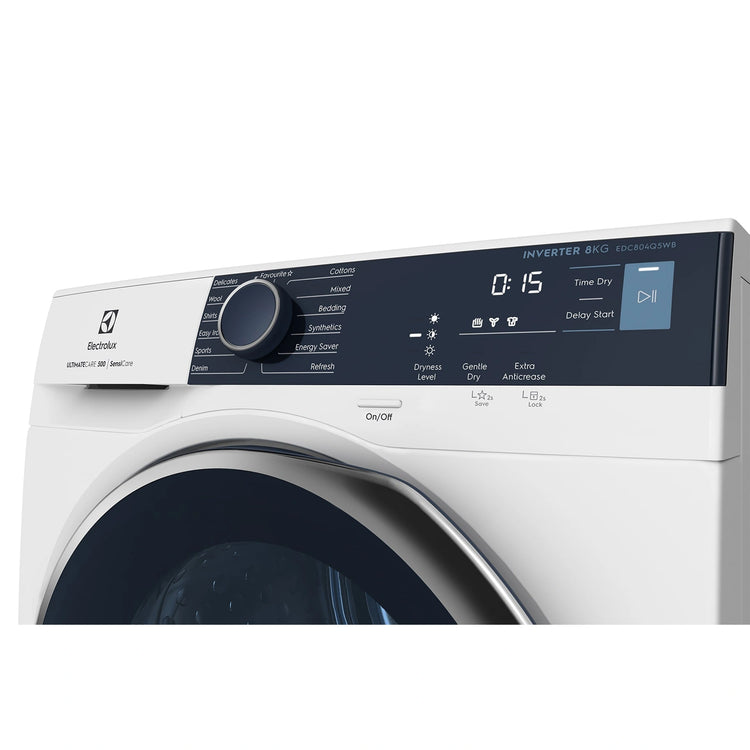 Electrolux 8kg UltimateCare 500 Condenser Dryer EDC804Q5WB, Control Panel View