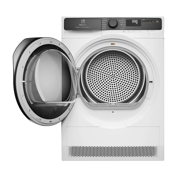 Electrolux 8kg UltimateCare 500 Heat Pump Dryer EDH803P5WC, Front View With Door Open
