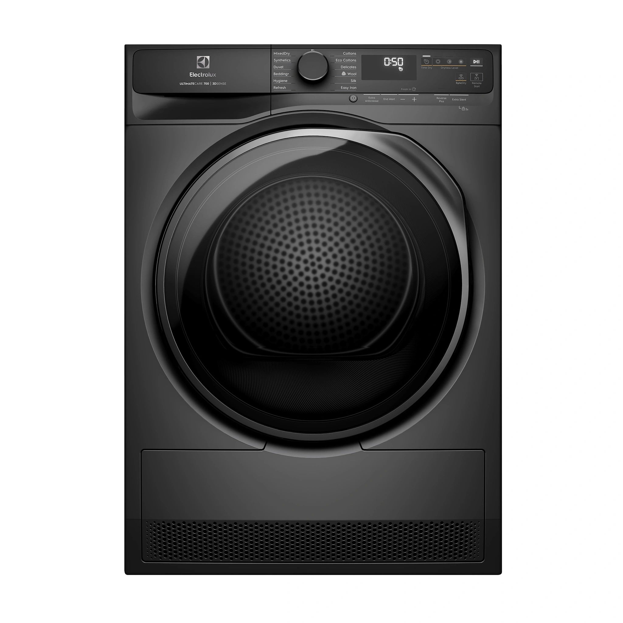 Electrolux 9kg UltimateCare 700 Heat Pump Dryer - Dark Onyx EDH903R7SC, Front View