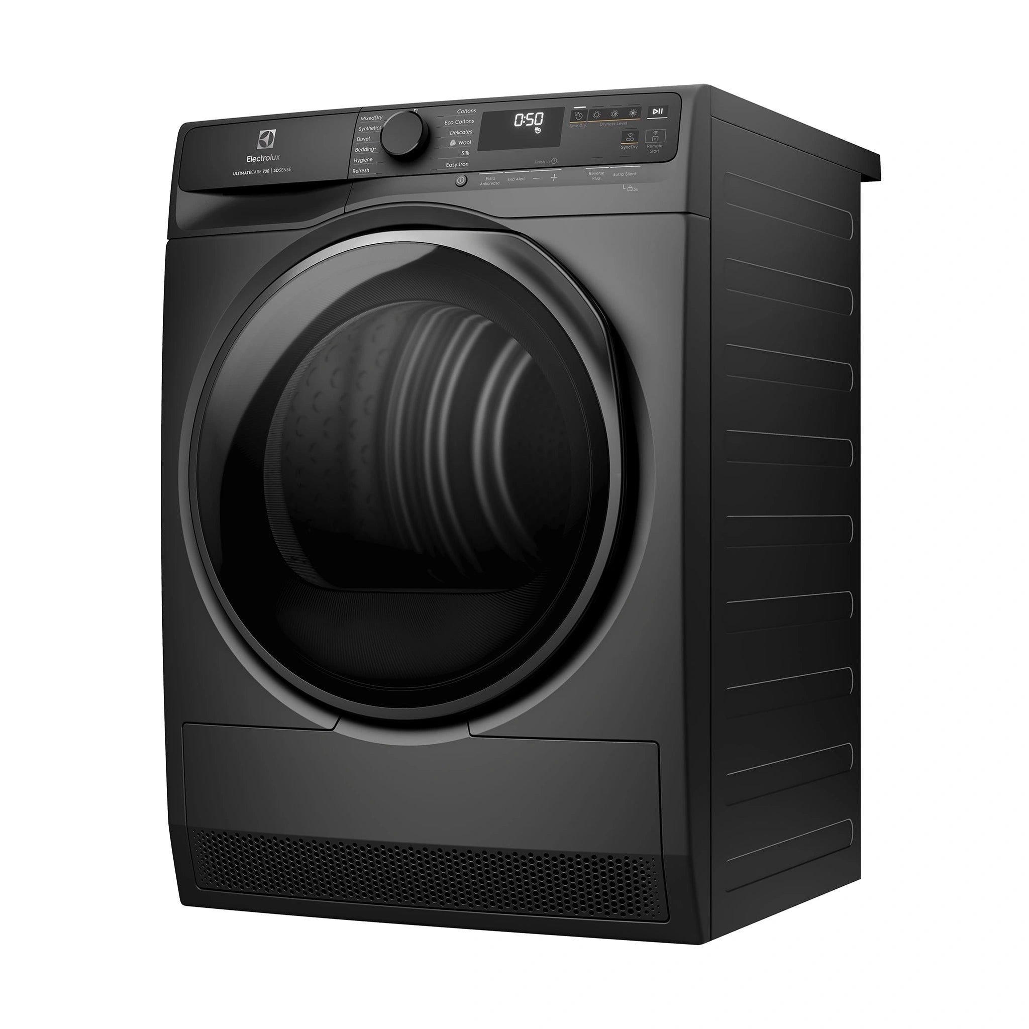 Electrolux 9kg UltimateCare 700 Heat Pump Dryer - Dark Onyx EDH903R7SC, Right Side View