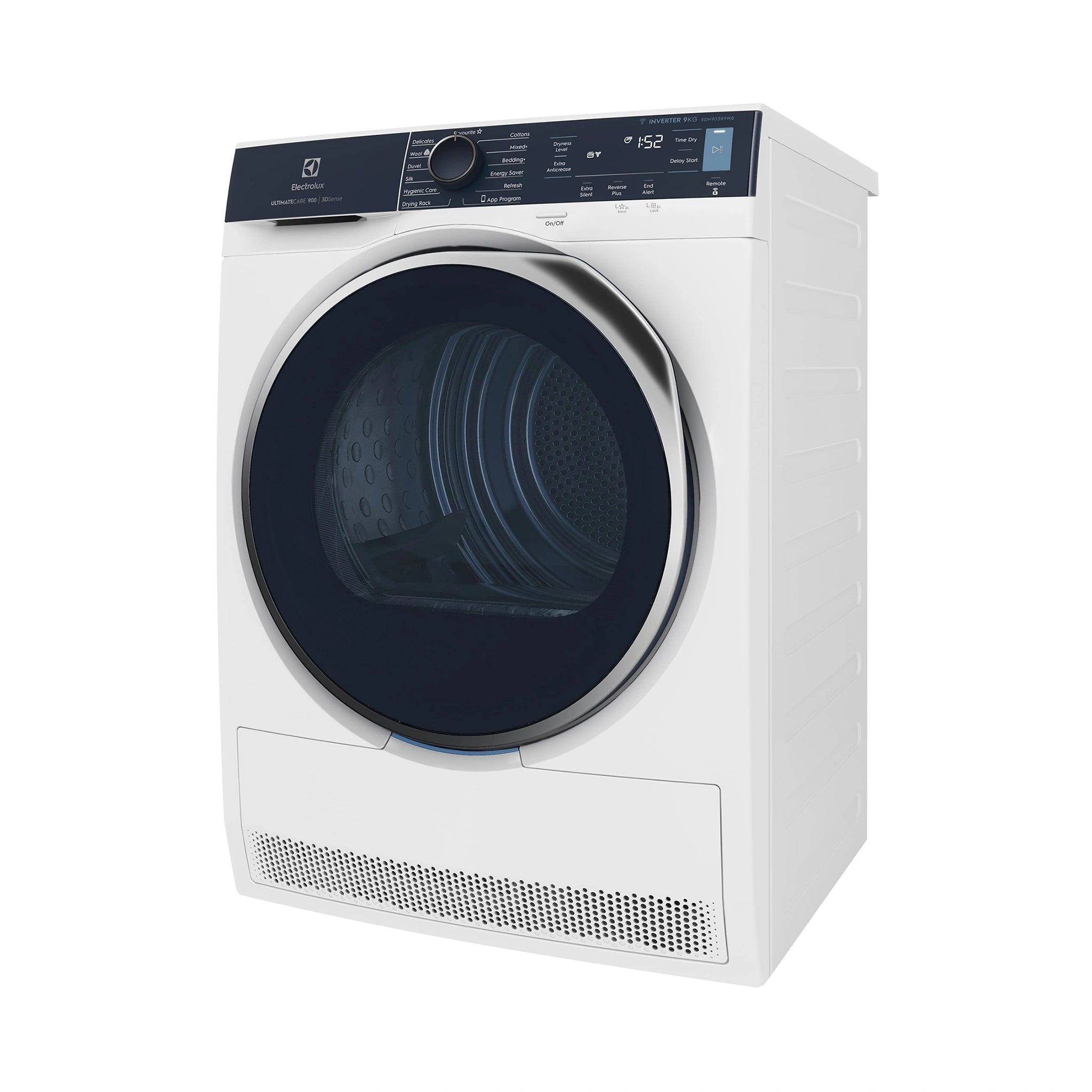 Electrolux 9kg UltimateCare 900 heat pump dryer with 3D Sense EDH903R9WB, Right Side View