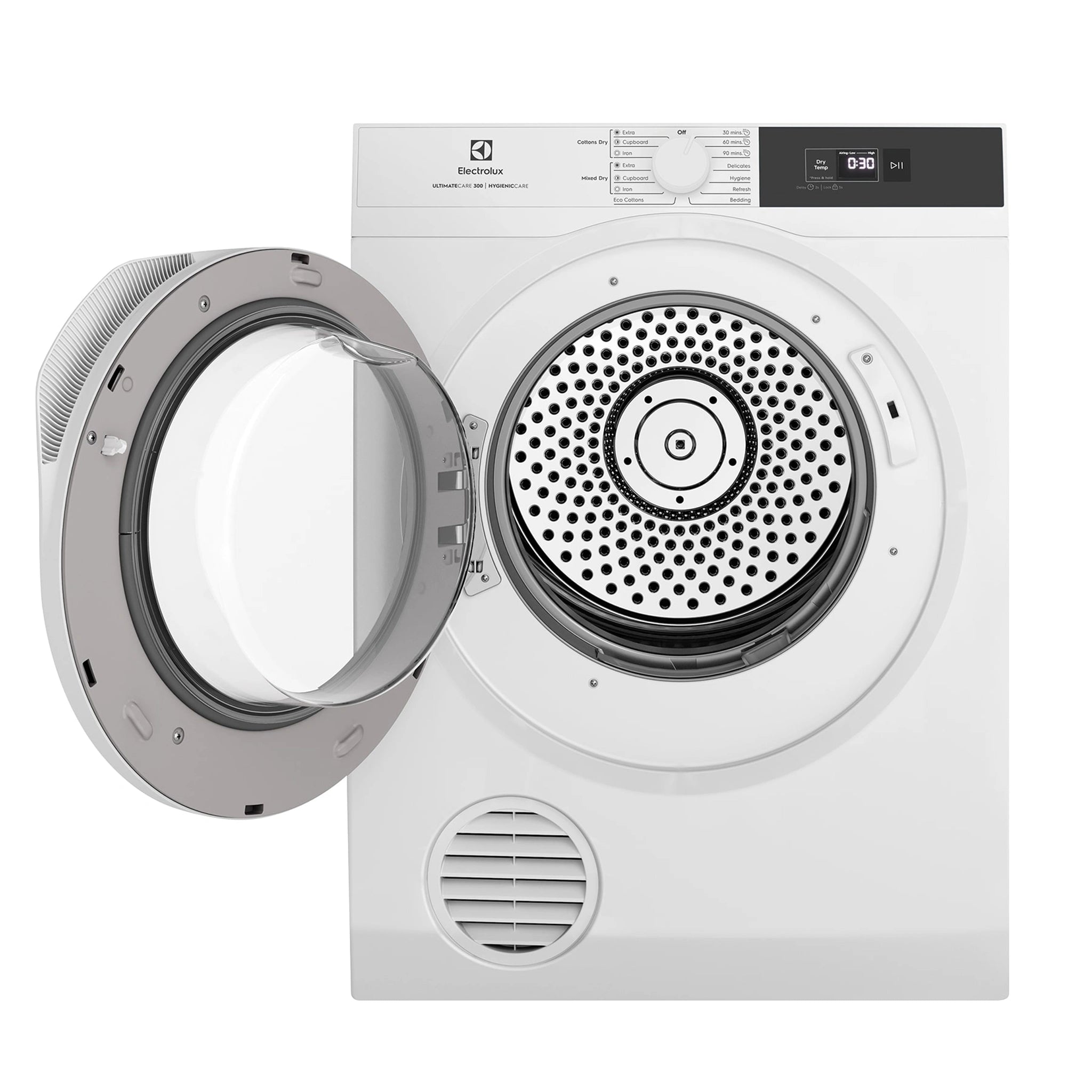 Electrolux 7kg UltimateCare Vented Dryer with SensorDry EDV705H3WC, Front View With Door Open