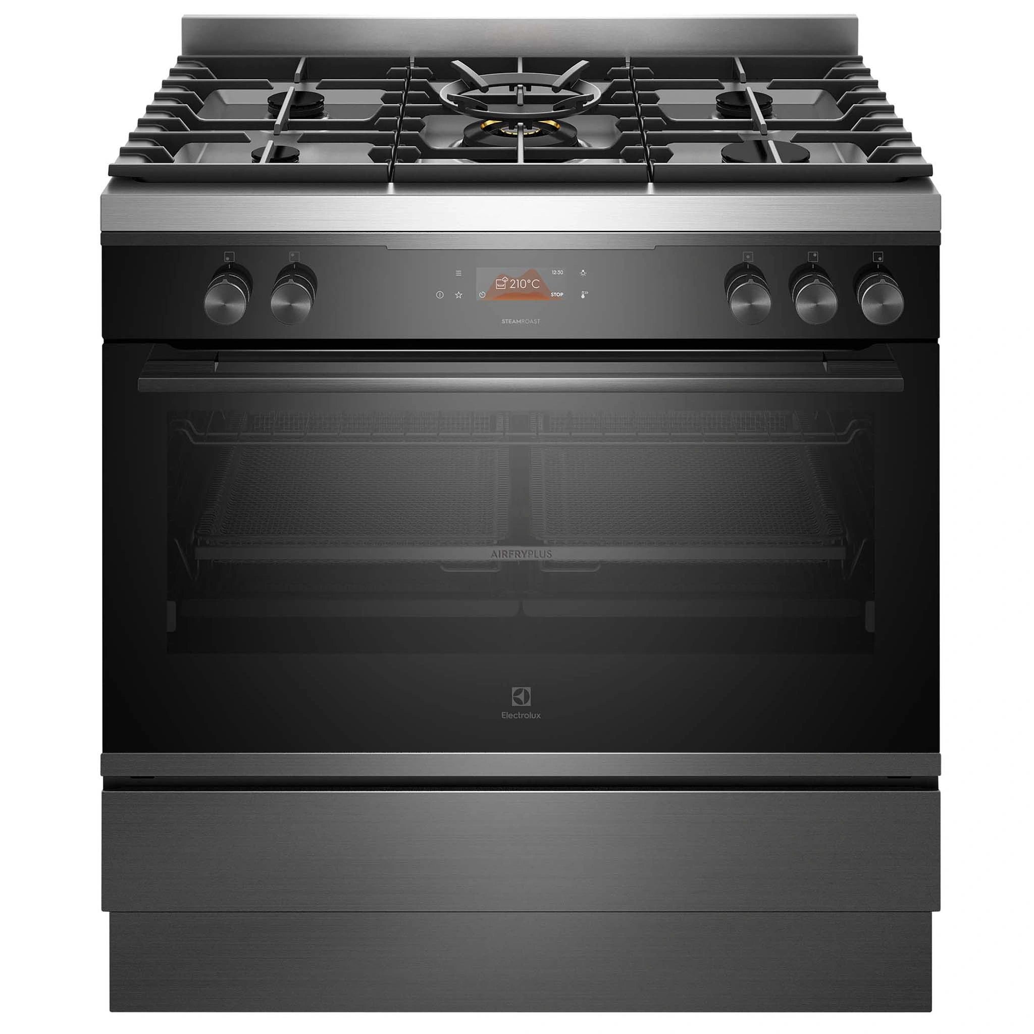 Electrolux 90cm Dual Fuel Pyrolytic Freestanding Oven/Stove EFEP916DSE, Front View