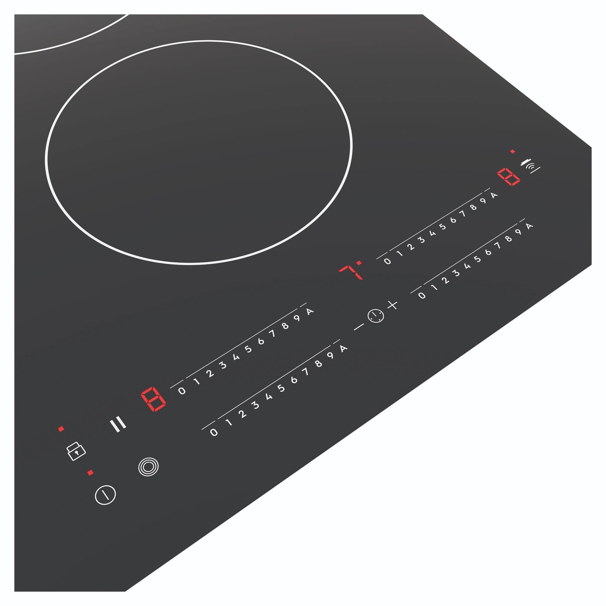 Electrolux 60cm Ultimate Taste 300 4-Zone Ceramic Cooktop EHC644BE, Close-Up View