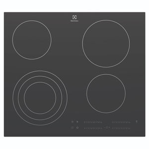 Electrolux 60cm Ultimate Taste 300 4-Zone Ceramic Cooktop EHC644BE, Front View