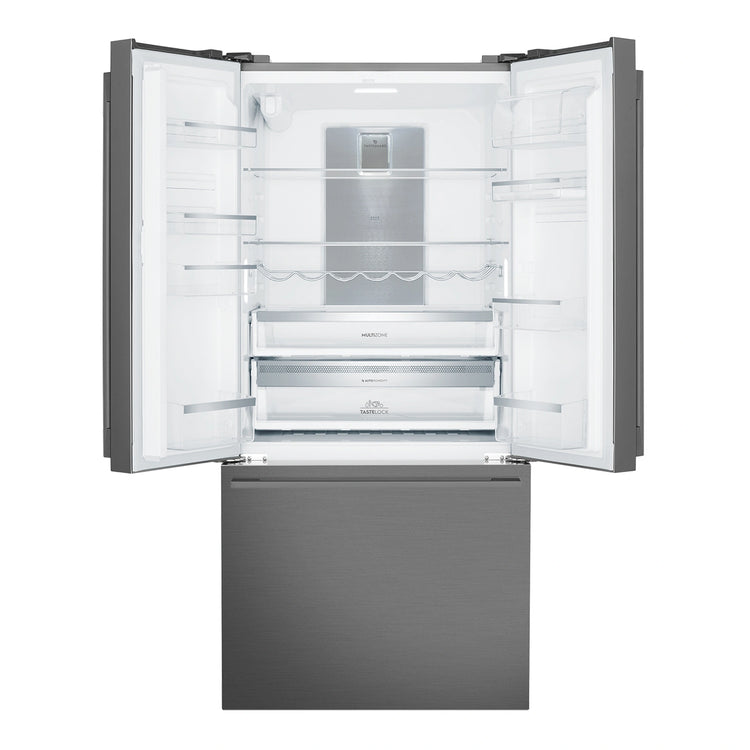 Electrolux 491L Ultimate Taste 700 French Door Fridge - Dark Stainless Steel EHE5267BC, Front View with Door Open