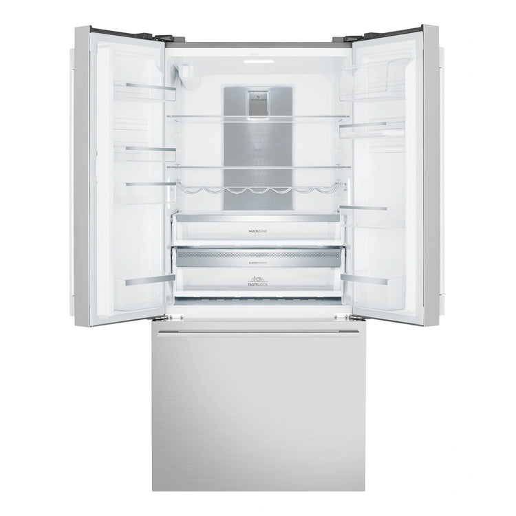 Electrolux 491L Ultimate Taste 700 French Door Fridge - Natural Stainless Steel EHE5267SC, Front View with Door Open