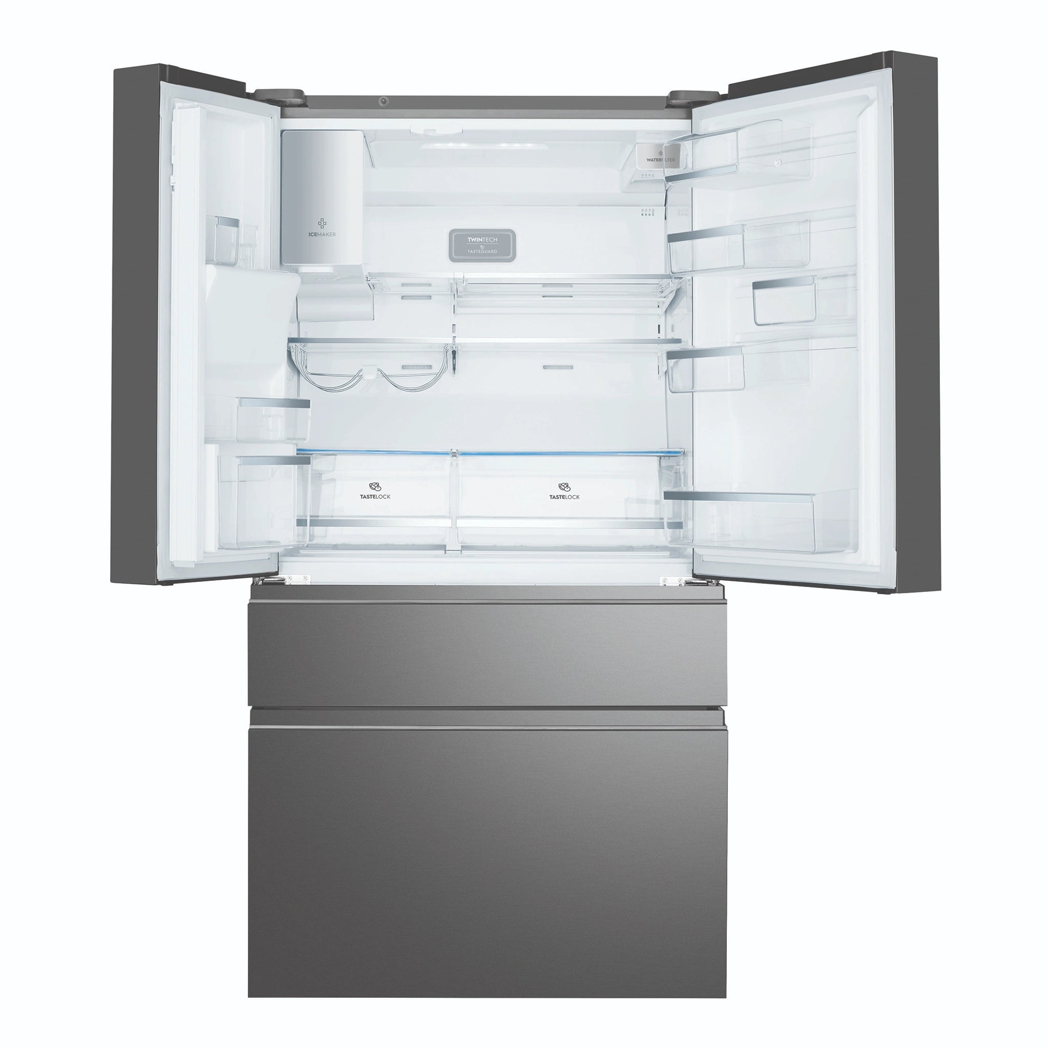 Electrolux 609L Ultimate Taste 900 French Door Fridge - Dark stainless steel EHE6899BA, Front View with Door Open