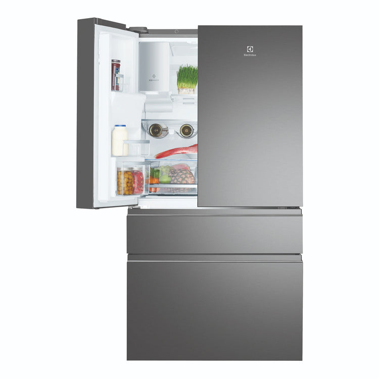 Electrolux 609L Ultimate Taste 900 French Door Fridge - Dark stainless steel EHE6899BA, Front View with Left Door Open