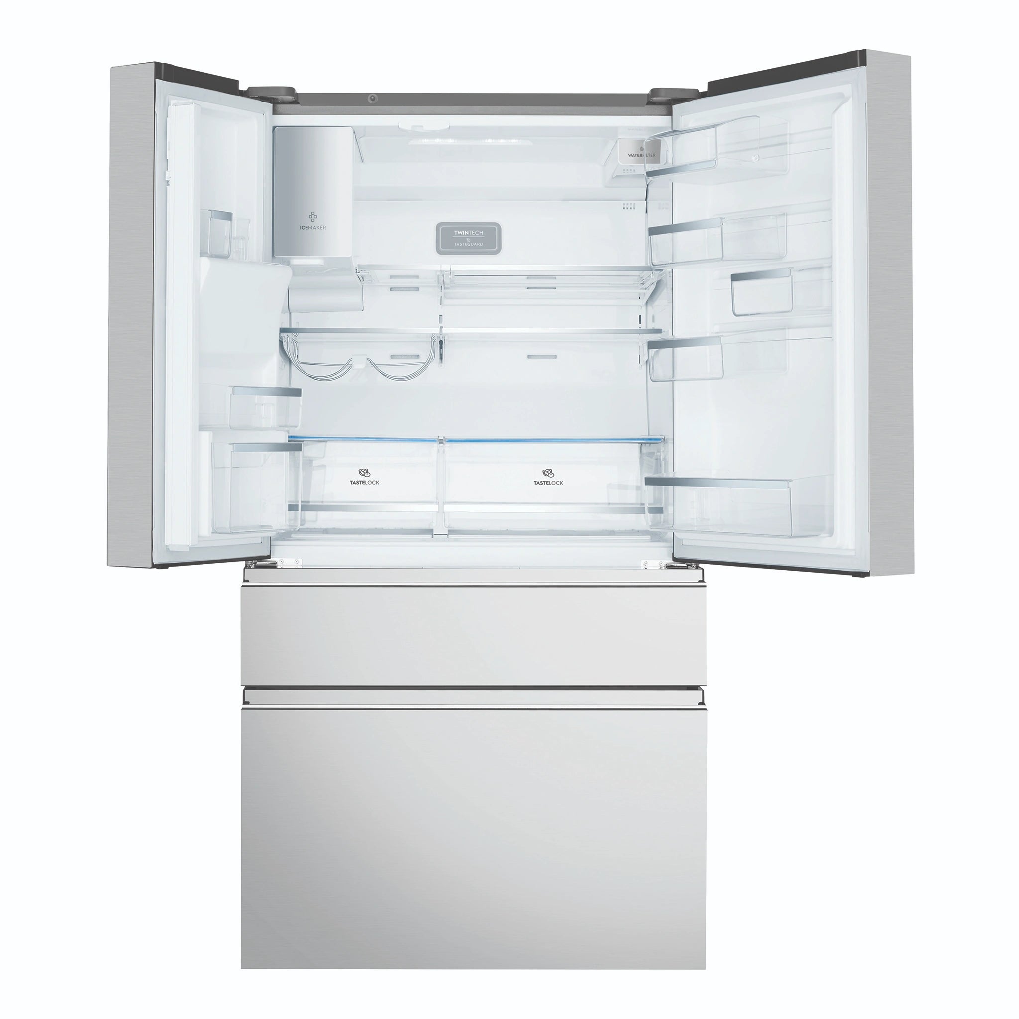 Electrolux 689L Stainless Steel French Door Refrigerator EHE6899SA, Front View with Door Open