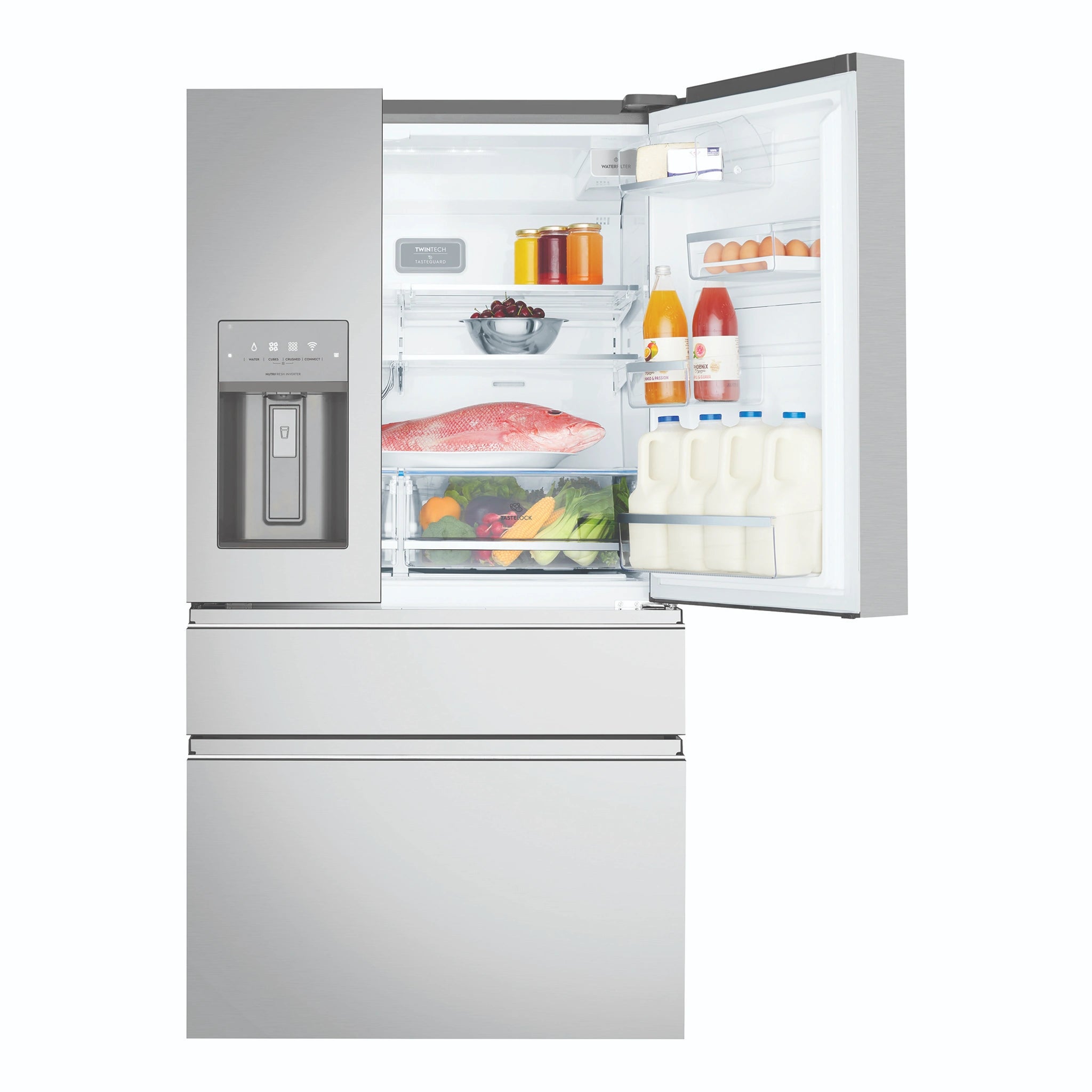 Electrolux 689L Stainless Steel French Door Refrigerator EHE6899SA, Front View with Right Door Open