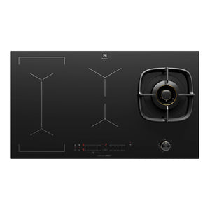 Electrolux 90cm UltimateTaste 900 Hybrid Induction Gas Cooktop EHH957BE, Top View