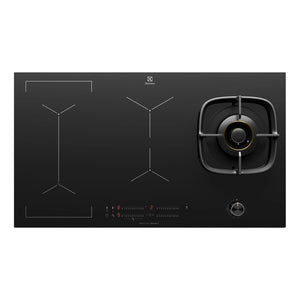 Electrolux 90cm UltimateTaste 900 Hybrid Induction Gas Cooktop EHH957BE, Top View 2