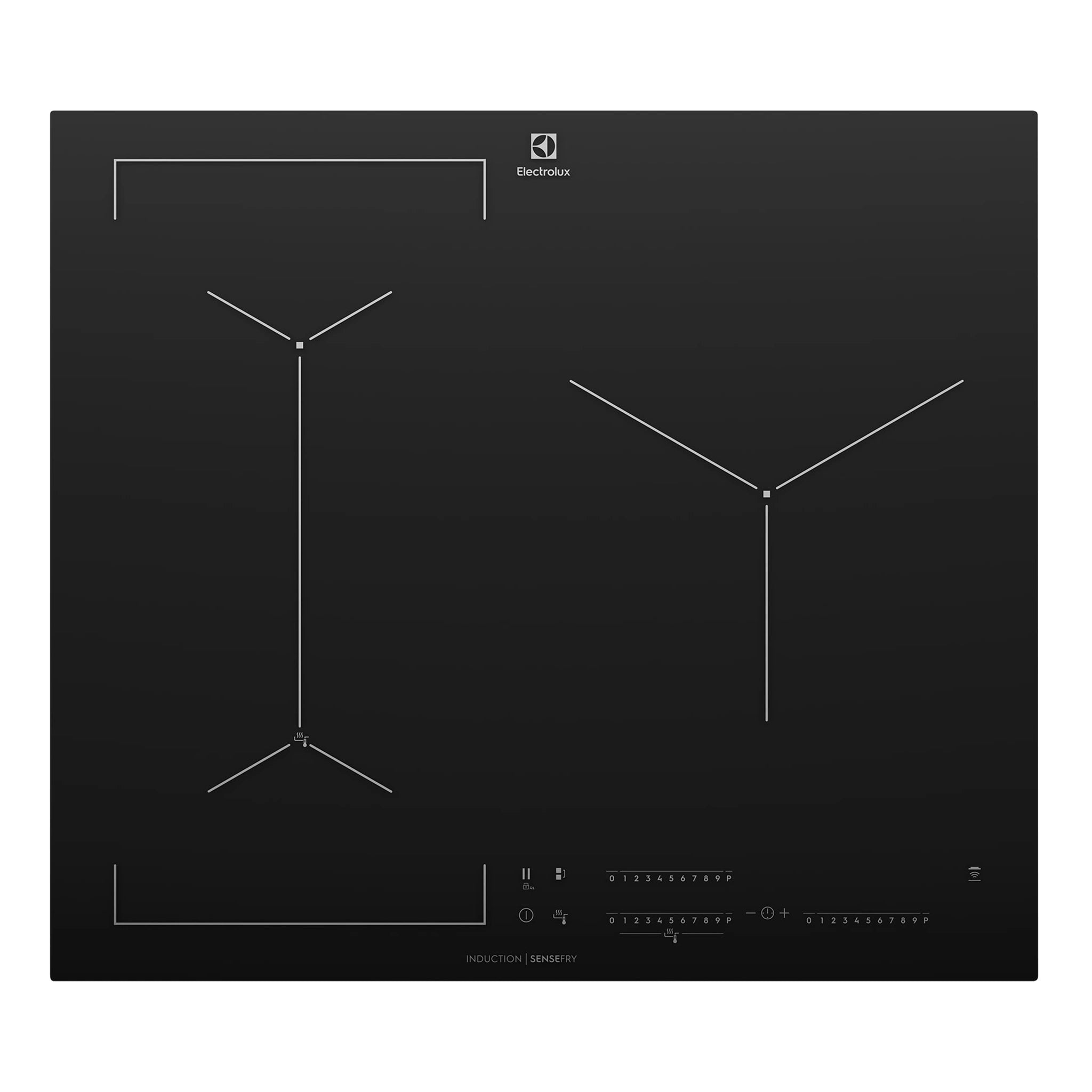 Electrolux 60cm UltimateTaste 700 3 Zone Induction Cooktop EHI635BF, Top View
