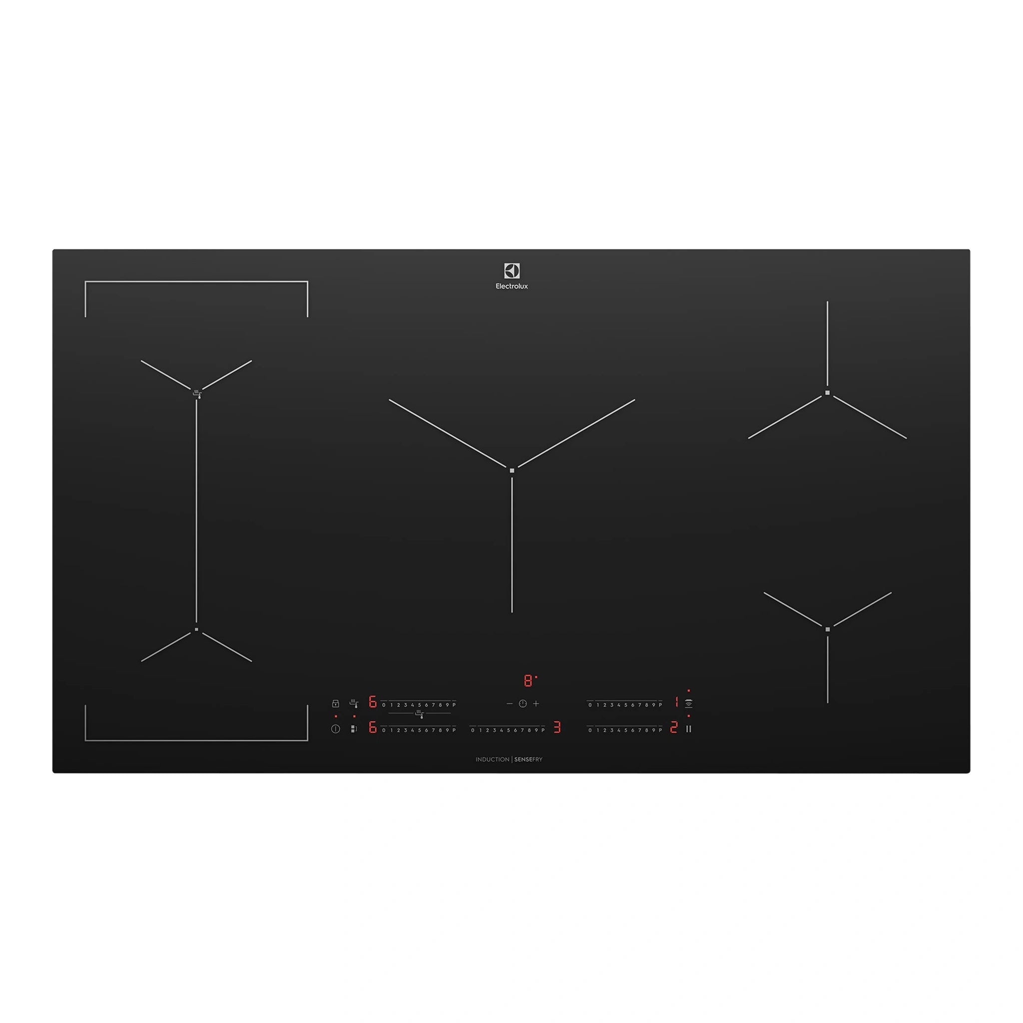 Electrolux 90cm UltimateTaste 700 5 Zone Induction Cooktop EHI955BE, Top View