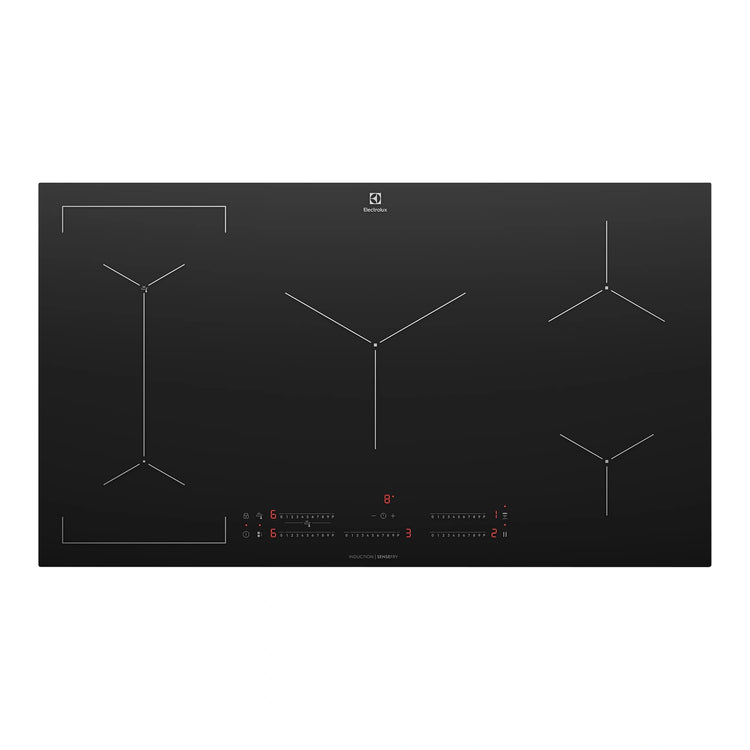 Electrolux 90cm UltimateTaste 700 5 Zone Induction Cooktop EHI955BE, Top View