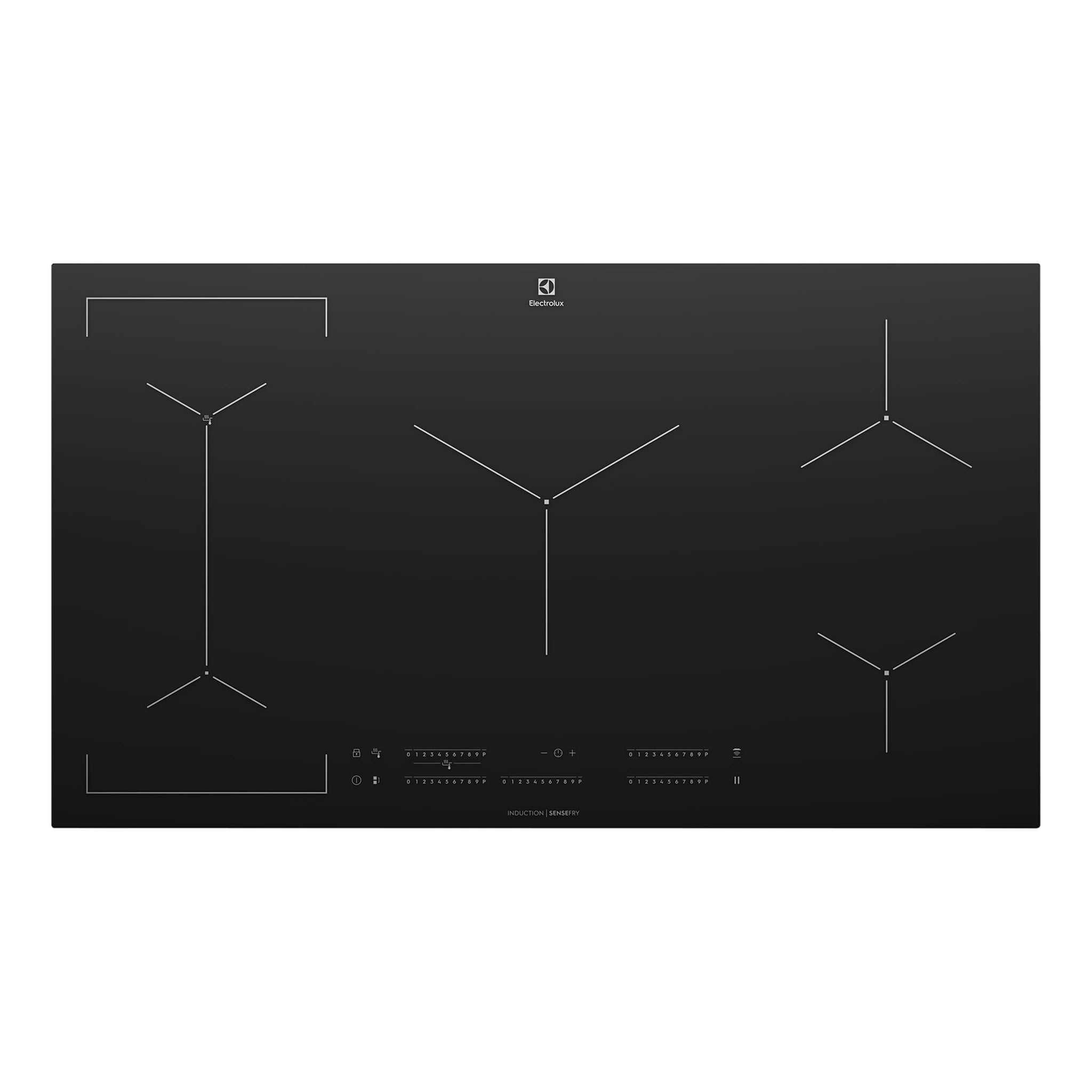 Electrolux 90cm UltimateTaste 700 5 Zone Induction Cooktop EHI955BE, Top View 2