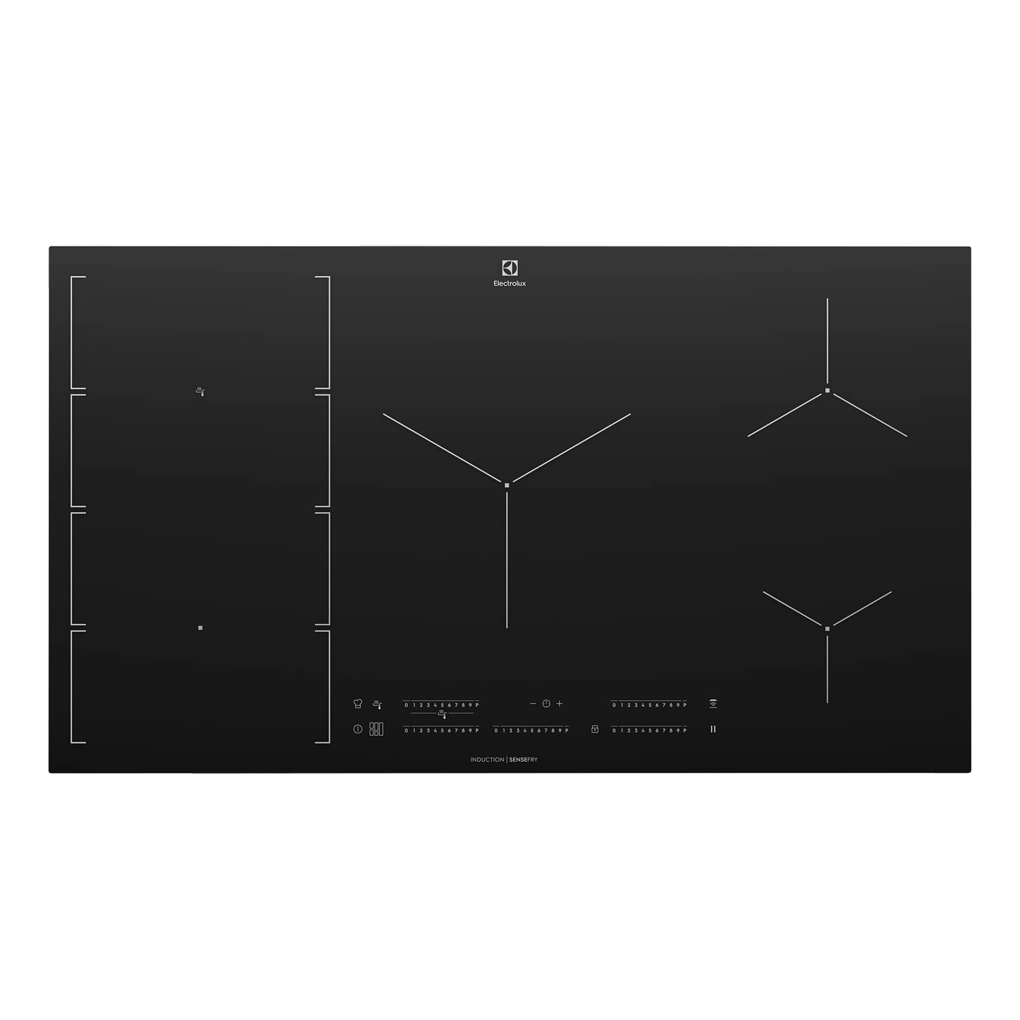Electrolux 90cm UltimateTaste 700 7 Zone Induction Cooktop EHI977BE, Top View 2