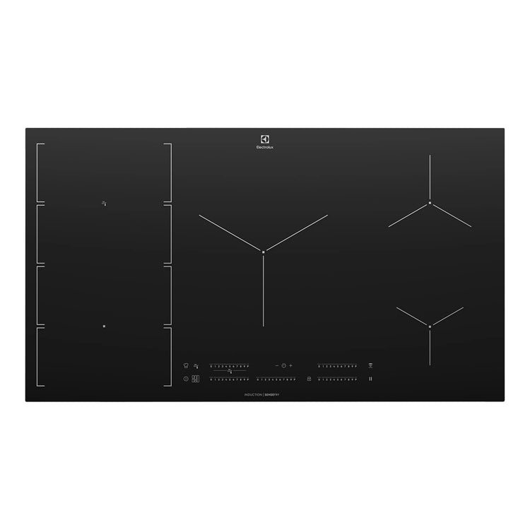 Electrolux 90cm UltimateTaste 700 7 Zone Induction Cooktop EHI977BE, Top View 2