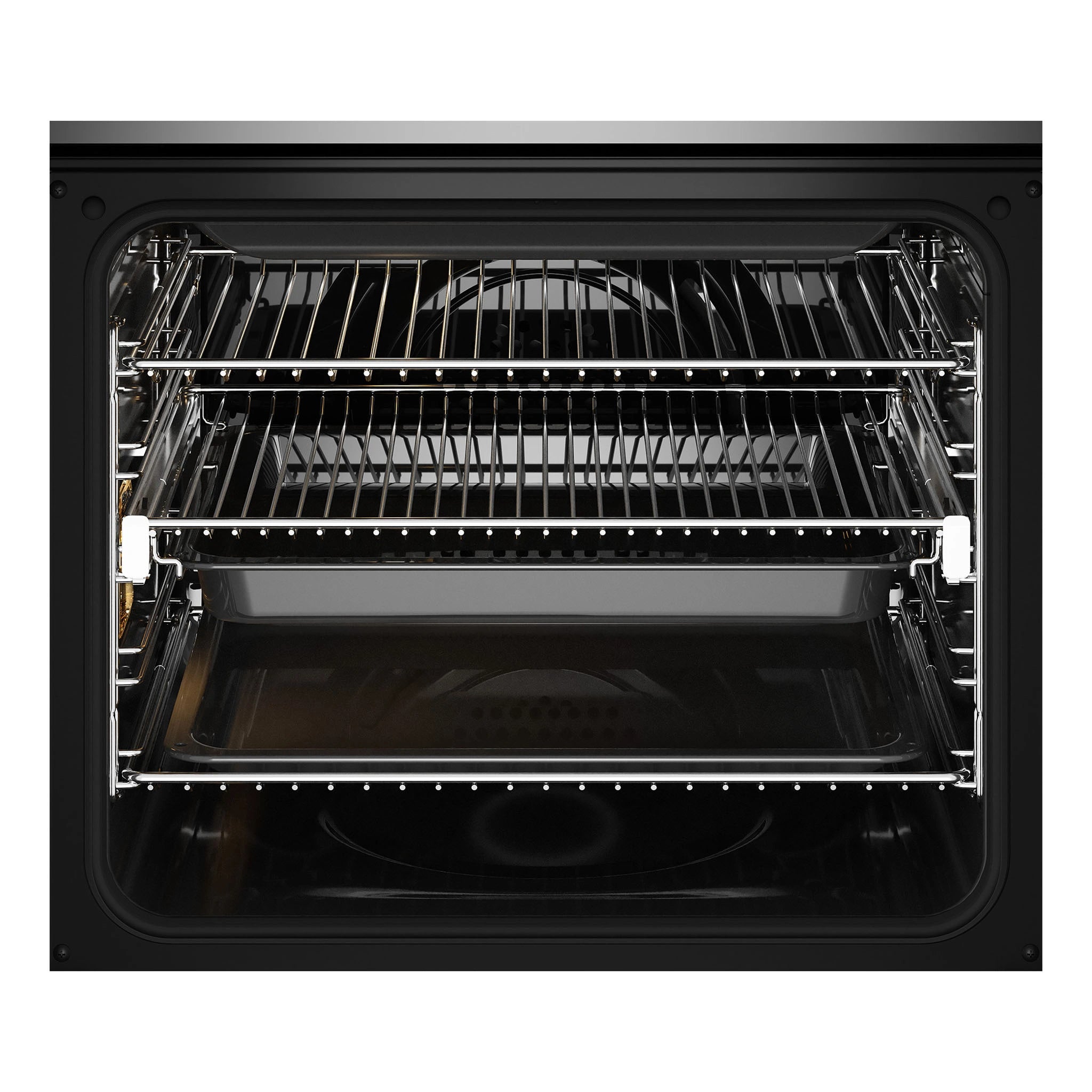 Electrolux 60cm Pyrolytic Dark Stainless Steel Oven with SteamBake EVEP614DSE, Front View with Door Open