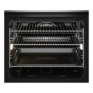 Electrolux 60cm Pyrolytic Dark Stainless Steel Oven with SteamBake EVEP614DSE, Front View with Door Open