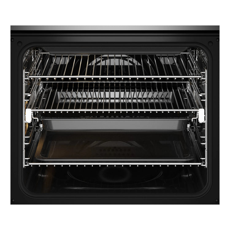 Electrolux 60cm Pyrolytic Dark Stainless Steel Oven with SteamBake EVEP614DSE, Front View with Door Open
