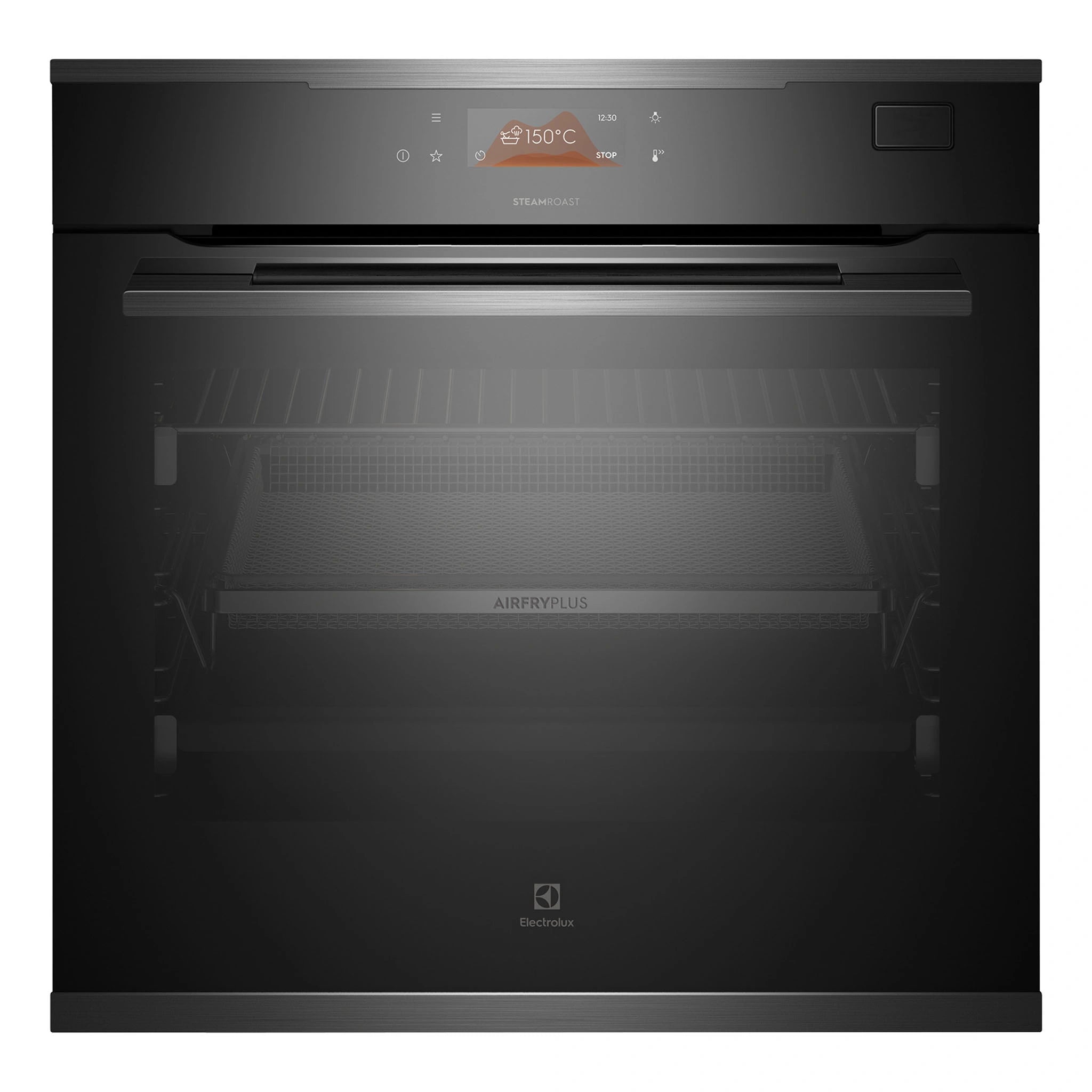 Electrolux 60cm Pyrolytic Dark Stainless Oven with Steam EVEP618DSE, Front View