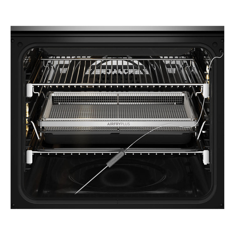 Electrolux 60cm Pyrolytic Dark Stainless Oven with Steam EVEP618DSE, Front View with Door Open