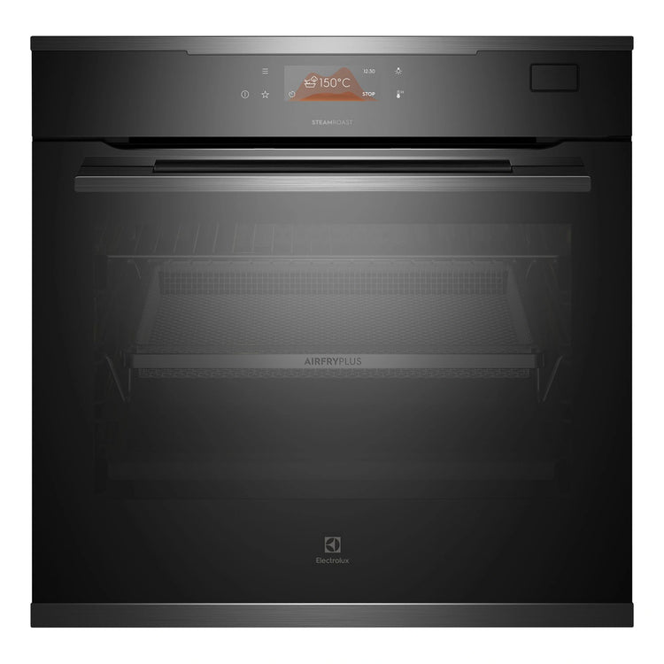 Electrolux 60cm Pyrolytic Dark Stainless Steel Oven with Steam EVEP619DSE, Front View