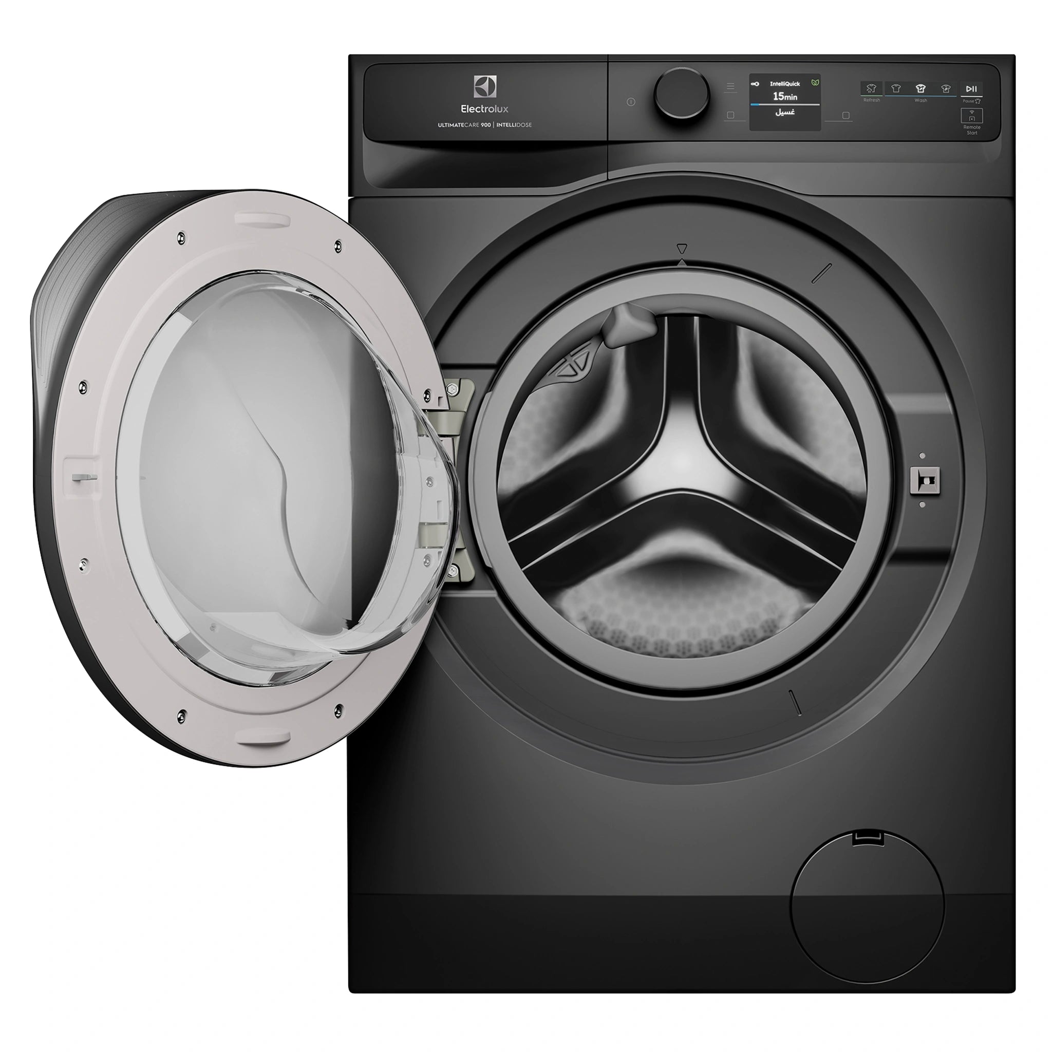 Electrolux 10kg UltimateCare 900 Front Load Washing Machine – Dark Onyx EWF1042R9SC, Door Open