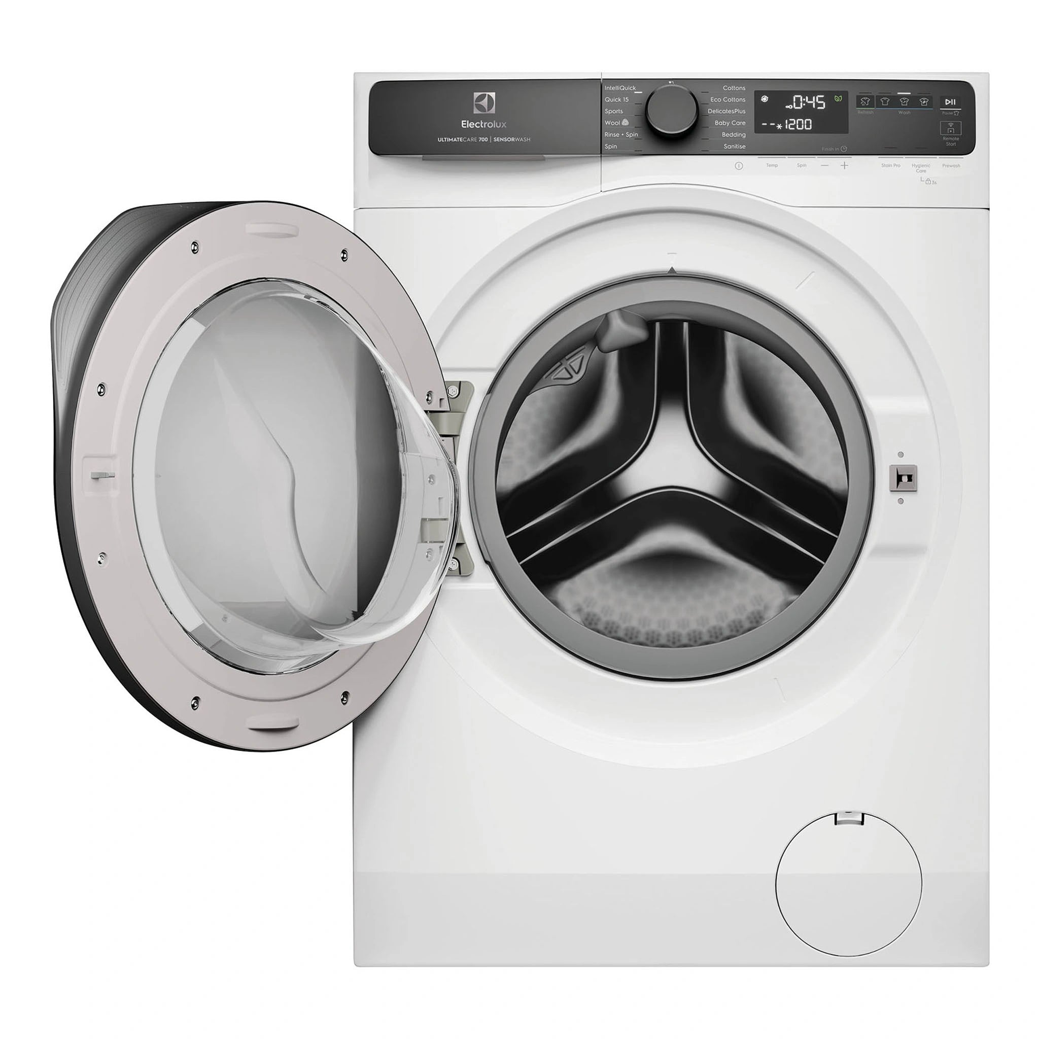 Electrolux 10kg UltimateCare 700 Front Load Washing Machine - White EWF1043R7WC, Door Open