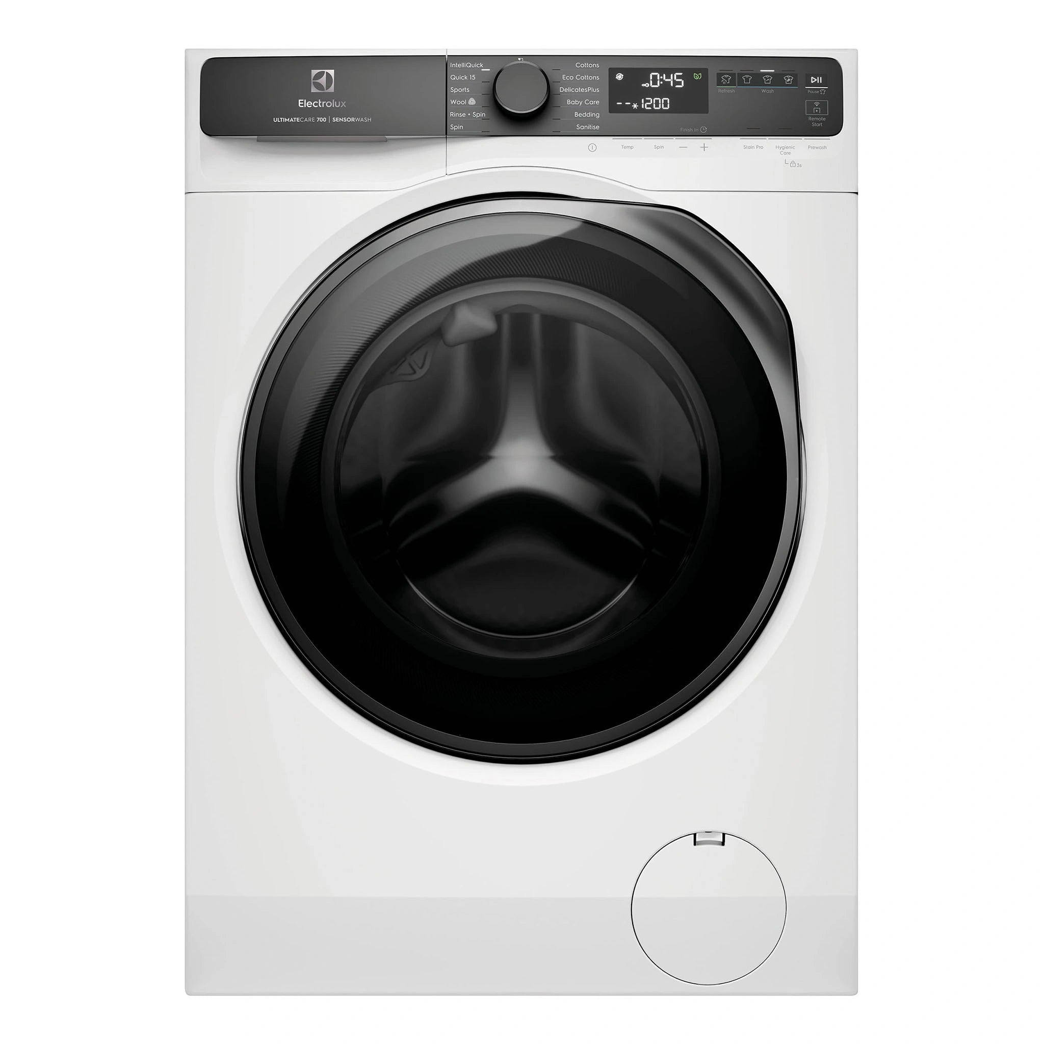 Electrolux 10kg UltimateCare 700 Front Load Washing Machine - White EWF1043R7WC, Front View