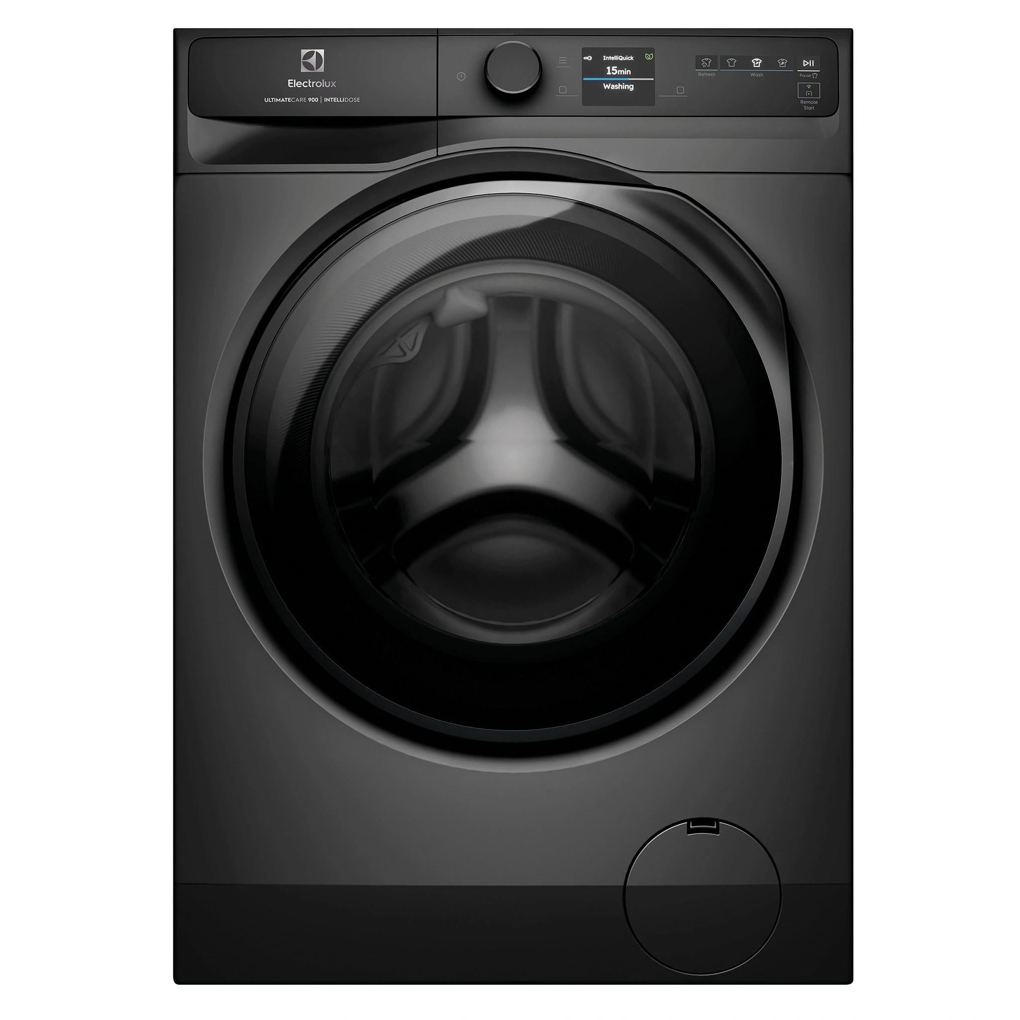 Electrolux 900 Series 12kg UltimateCare Front Load Washing Machine Dark Onyx EWF1242R9SC, Front View